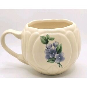 Pfaltzgraff Garden Party Mug Sculpted Stoneware Ivory Floral Cottagecore VTG 90s
